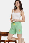 Zivame Looney Tunes Knit Cotton Shorts - Green Tea — thumbnail 7